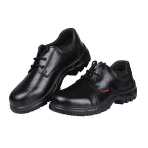 Karam Workmen's Deluxe Leather Safety Shoe - Steel Toe (Black), FS05BL