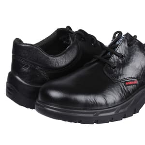 Karam Workmen's Deluxe Leather Safety Shoe - Steel Toe (Black), FS05BL