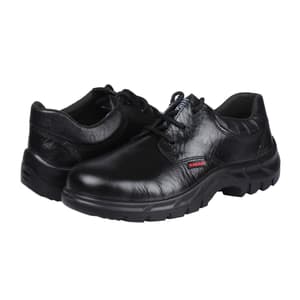Karam Workmen's Deluxe Leather Safety Shoe - Steel Toe (Black), FS05BL
