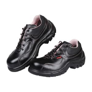 Karam Women's Buff Waxy Leather Safety Shoe - Fibre Toe (Black), FS100BL