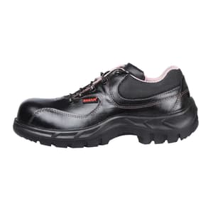 Karam Women's Buff Waxy Leather Safety Shoe - Fibre Toe (Black), FS100BL