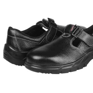 Karam Women's Grain Leather Safety Shoe - Fibre Toe (Black), FS101BL