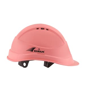 Karam ISI Marked Shelblast Safety Helmet With Plastic Cradle Peak & Nape Type Adjustment (Pink), PN541