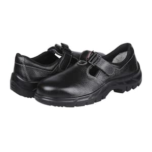 Karam Women's Grain Leather Safety Shoe - Steel Toe (Black), FS101BL