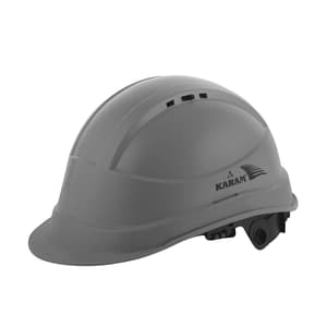 Karam ISI Marked Shelblast Safety Helmet With Plastic Cradle Peak & Ratchet Type Adjustment (Apex Grey), PN542