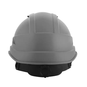 Karam ISI Marked Shelblast Safety Helmet With Plastic Cradle Peak & Ratchet Type Adjustment (Apex Grey), PN542