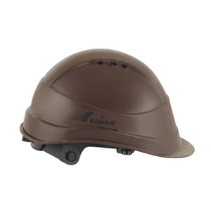 Karam ISI Marked Shelblast Safety Helmet With Plastic Cradle Peak & Ratchet Type Adjustment (Brown), PN542