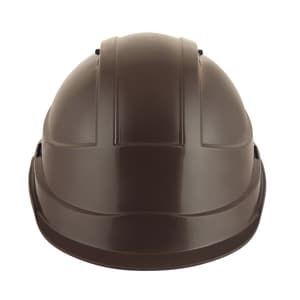 Karam ISI Marked Shelblast Safety Helmet With Plastic Cradle Peak & Ratchet Type Adjustment (Brown), PN542