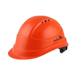 Karam ISI Marked Shelblast Safety Helmet With Plastic Cradle Peak & Ratchet Type Adjustment (Chrome Orange), PN542