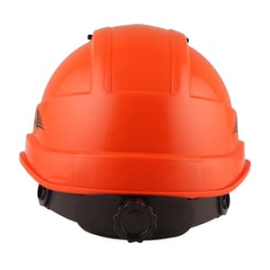 Karam ISI Marked Shelblast Safety Helmet With Plastic Cradle Peak & Ratchet Type Adjustment (Chrome Orange), PN542