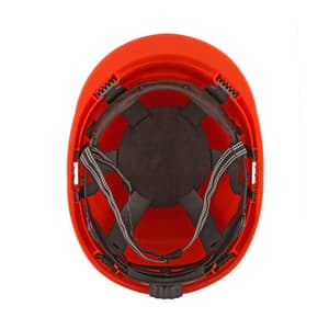 Karam ISI Marked Shelblast Safety Helmet With Plastic Cradle Peak & Ratchet Type Adjustment (Chrome Orange), PN542