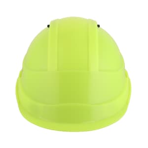 Karam ISI Marked Shelblast Safety Helmet With Plastic Cradle Peak & Ratchet Type Adjustment (Fluorescent Green), PN542
