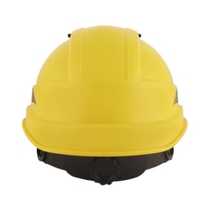 Karam ISI Marked Shelblast Safety Helmet With Plastic Cradle Peak & Ratchet Type Adjustment (Lemon Yellow), PN542