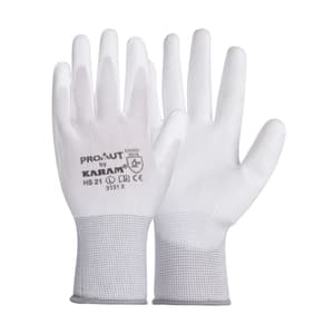 Karam White Supported Hand Gloves (Large) (Pack Of 12 Pair), HS21