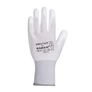 Karam White Supported Hand Gloves (Large) (Pack Of 12 Pair), HS21