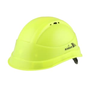 Karam ISI Marked Shelblast Safety Helmet Without Peak (Fluorescent Green), PN545