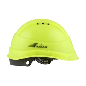 Karam ISI Marked Shelblast Safety Helmet Without Peak (Fluorescent Green), PN545