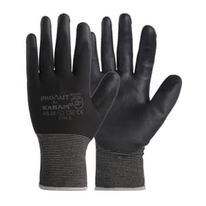 Karam Black Supported Hand Gloves (Extra Large) (Pack Of 12 Pair), HS22