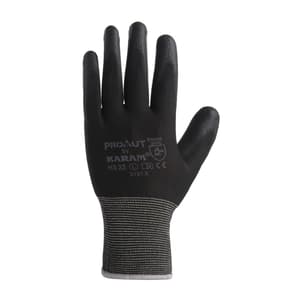 Karam Black Supported Hand Gloves (Extra Large) (Pack Of 12 Pair), HS22