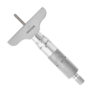Mitutoyo 0 - 6 inch Depth Micrometer with Interchangeable Rods (2.5 inch Base Width), 129-128