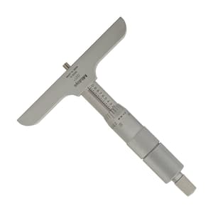 Mitutoyo 0 - 6 inch Depth Micrometer with Interchangeable Rods (4 inch Base Width), 129-132