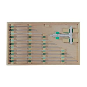 Mitutoyo 0 - 12 inch Depth Micrometer with Interchangeable Rods (4 inch Base Width), 129-150