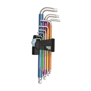 Wera 3950 / 9 Pcs Hex-Plus Multicolour Stainless 1 L-key Set Metric Stainless, 05022669001