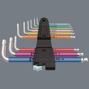 Wera 3950 / 9 Pcs Hex-Plus Multicolour Stainless 1 L-key Set Metric Stainless, 05022669001