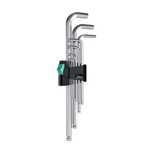 Wera 950 / 9 Pcs Hex-Plus 1 SB L-key Set Metric Chrome-Plated, 05073391001