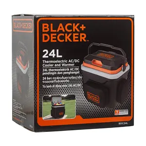 Black+Decker 24 Ltr Thermoelectric Portable Automotive Car Beverage Cooler & Warmer (PRE-COOL Required), BDC24L-B1