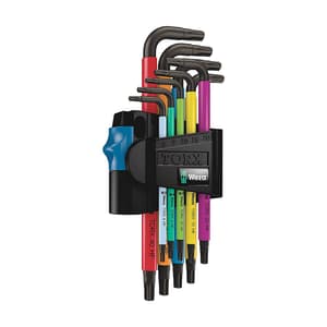 Wera 967 / 9 Pcs TX Multicolour HF 1 L-key Set with Holding Function, 05024179001