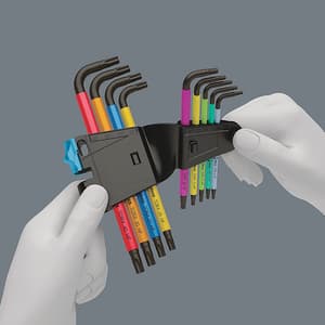 Wera 967 / 9 Pcs TX Multicolour HF 1 L-key Set with Holding Function, 05024179001