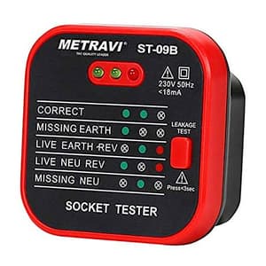 Metravi 6A / 250V AC Socket Polarity Tester, ST-09