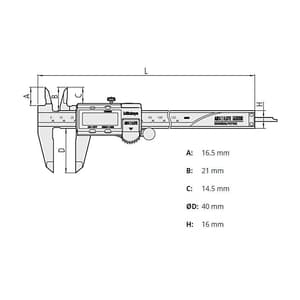 Mitutoyo 150 mm / 6 inch Digital ABS AOS Caliper Without Data Output, 500-196-30