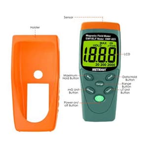 Metravi 3-1/2 Digit / 1999 Magnetic Field EMF ELF Meter, EMF-823