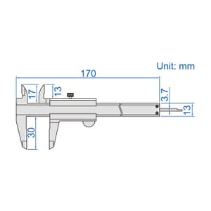 Insize 100 mm / 4 inch Mini Vernier Caliper, 1203-1003