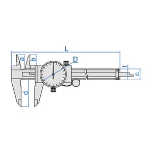 Insize 200 mm Dial Caliper With Carbide Tipped Jaws, 1339-200