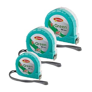 Venus 3Mtr x 16mm V-Green Pocket Measuring Tape With Belt Clip & Sling (Rigid ABS Case), V316