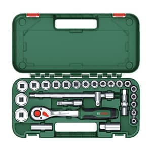 Bosch 25 Pcs 1/2 Inch Sq. Drive Ratchet Set, 1 600 A02 Z9F