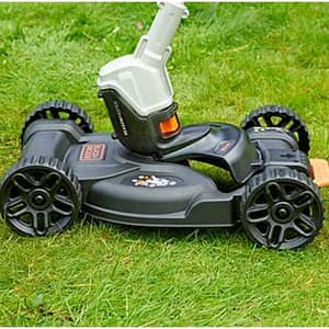 Black+Decker 3-in-1 Lawn Mower With Deck Attachment For Strimmer, CM100-B1
