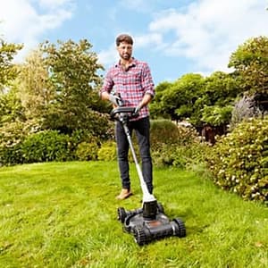 Black+Decker 3-in-1 Lawn Mower With Deck Attachment For Strimmer, CM100-B1
