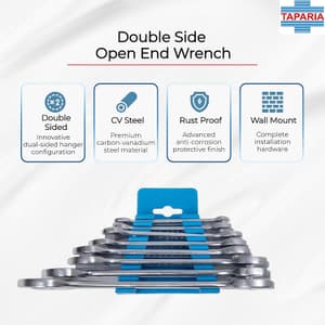 Taparia 8 Pcs Double Ended Open Jaw Spanners Set (Hanger Packing), DEP08HP