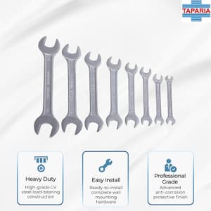 Taparia 8 Pcs Double Ended Open Jaw Spanners Set (Hanger Packing), DEP08HP