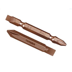 Taparia 6 mm (Flat) x PH2 (Phillips) x 110 mm (Length) Two In One Head Screw Driver Bit (Pack of 100 Pcs), SBPF 11026