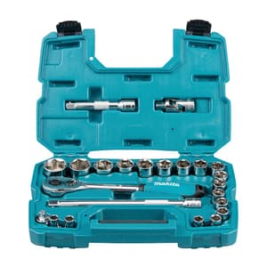 Makita 23 Pcs 1/2 inch Sq. Drive Ratchet & Socket Set, B-65589