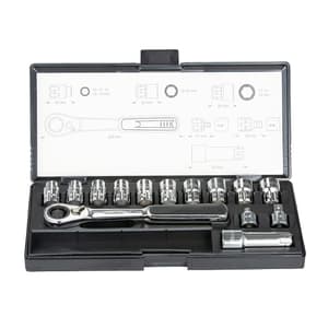Makita 14 Pcs 1/4 & 3/8 inch Sq. Drive Pass Thru Socket Wrench Set, B-65595