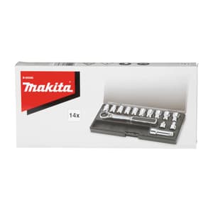 Makita 14 Pcs 1/4 & 3/8 inch Sq. Drive Pass Thru Socket Wrench Set, B-65595