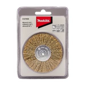 Makita 80 mm Dia x 35 mm Brush with Crimped Wire, D-67608