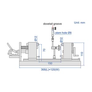 Insize 150 mm Bench Center without Dial Test Indicator, 4739-151