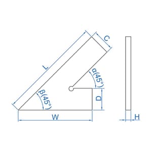 Insize 120 x 80 mm Stainless Steel Square, 4745-1120
